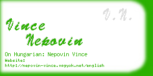 vince nepovin business card